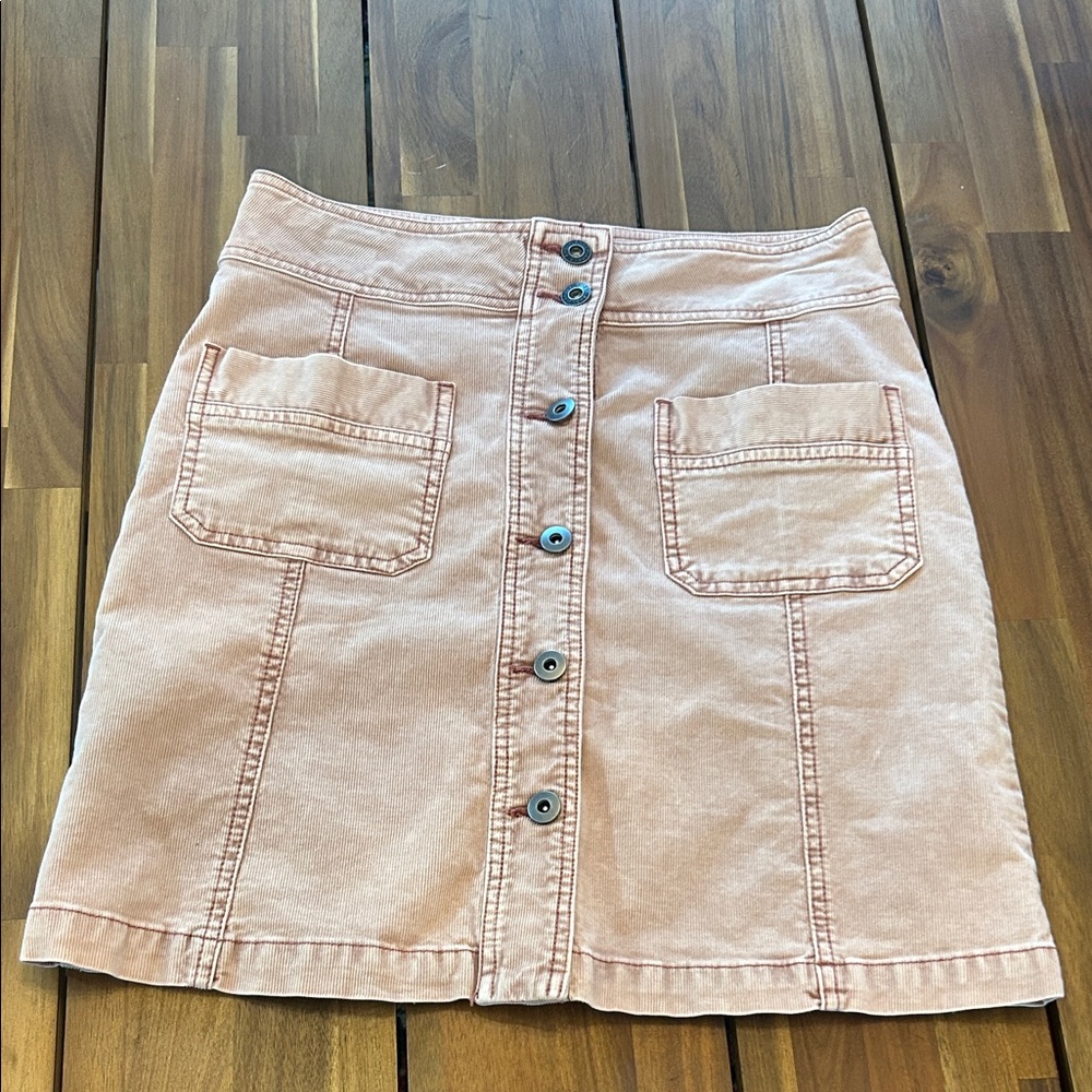 Prana Blush Button-Front Mini Skirt